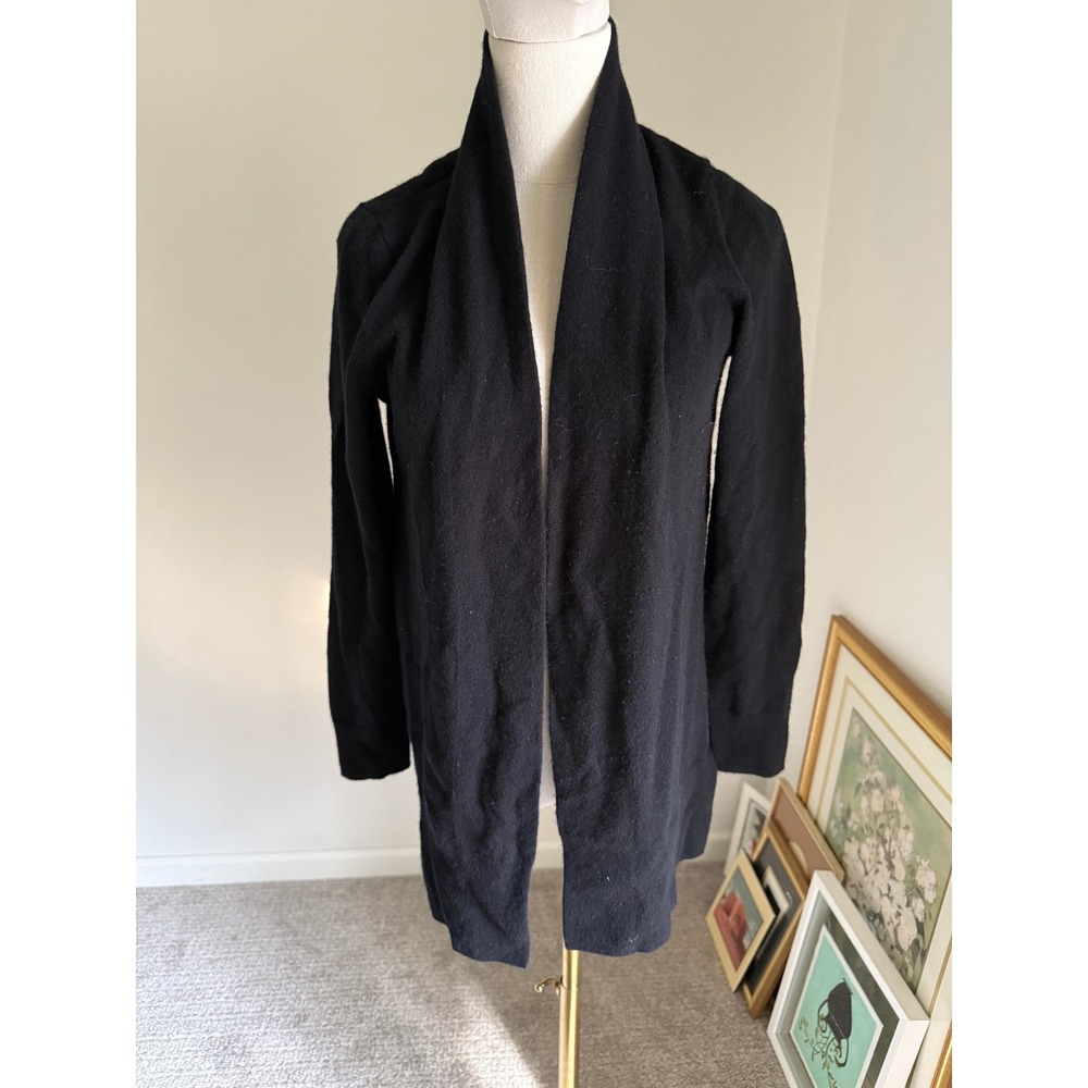 Collection by Nordstrom Black Cashmere Open Front Cardigan Sweater Women's Small